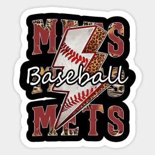 Graphic Baseball Mets Proud Name Team Vintage Sticker